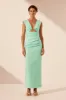 LANI PLUNGED CUT OUT MAXI DRESS - AQUA sold by Shona Joy