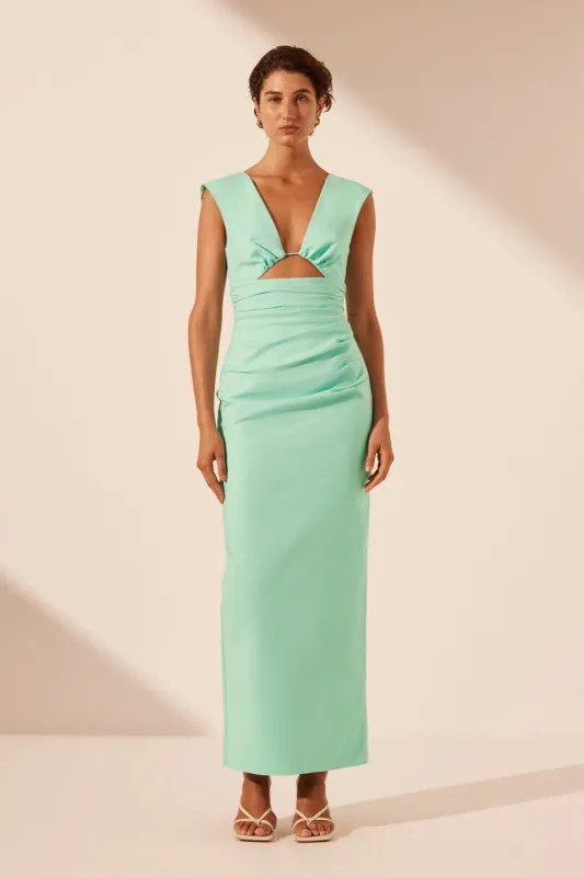 LANI PLUNGED CUT OUT MAXI DRESS - AQUA sold by Shona Joy