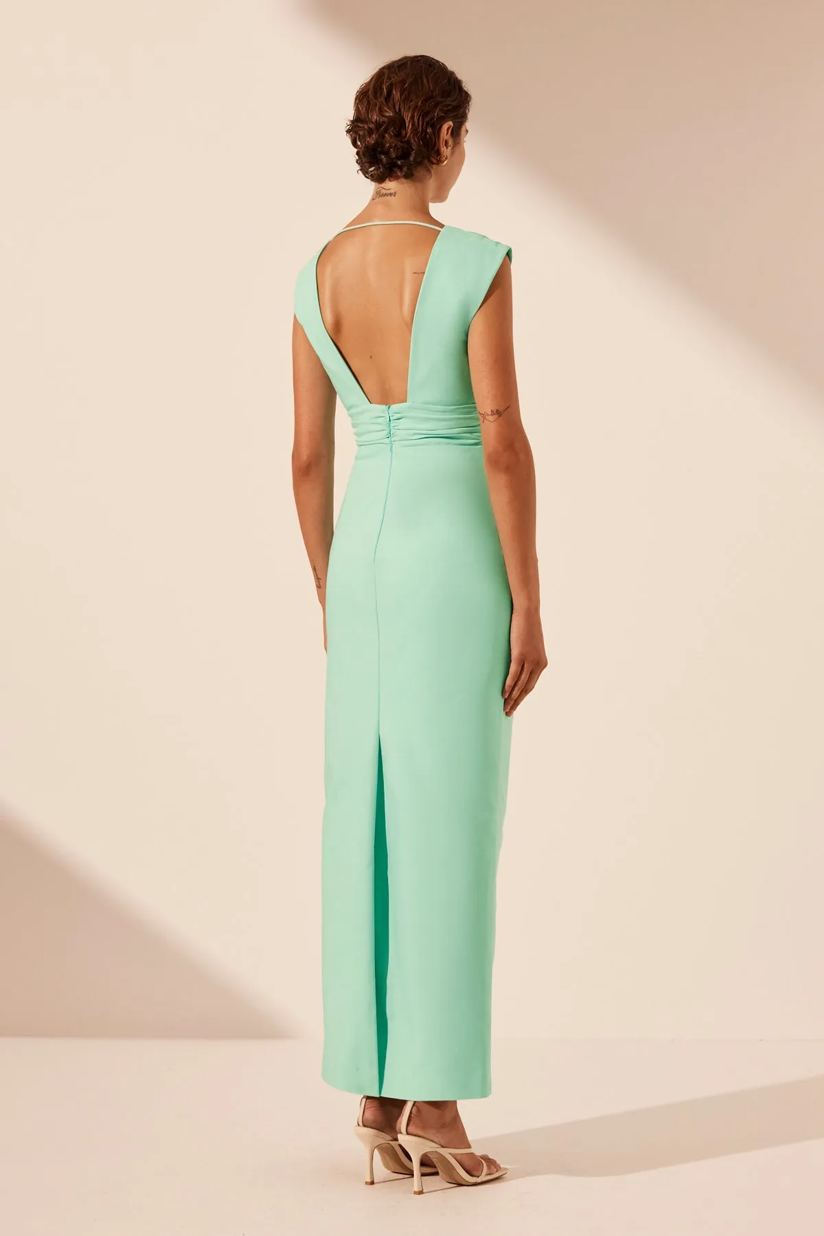 LANI PLUNGED CUT OUT MAXI DRESS - AQUA sold by Shona Joy product image thumbnail 4