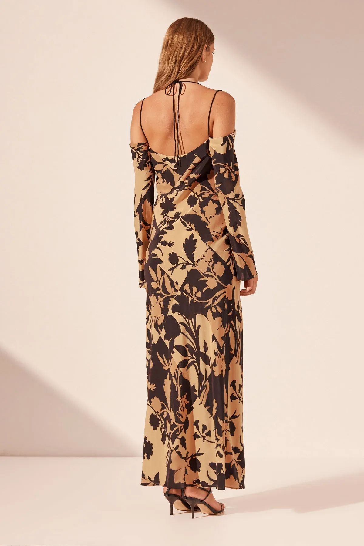 LAI SILK OFF THE SHOULDER TIE MAXI DRESS sold by Shona Joy product image thumbnail 5