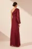 CLAUDE ONE SHOULDER SIDE SPLIT MAXI DRESS - SANGRIA sold by Shona Joy