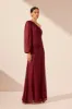CLAUDE ONE SHOULDER SIDE SPLIT MAXI DRESS - SANGRIA sold by Shona Joy