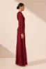 CLAUDE ONE SHOULDER SIDE SPLIT MAXI DRESS - SANGRIA sold by Shona Joy
