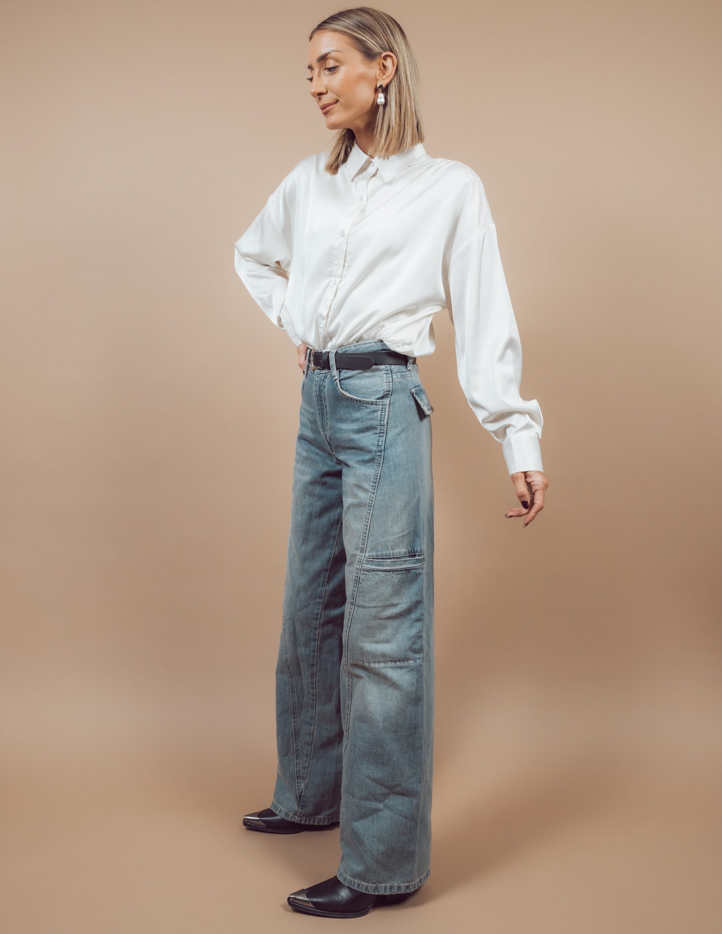 Adeline Satin Button Up *COMING SOON* sold by Shop Stevie product image thumbnail 7