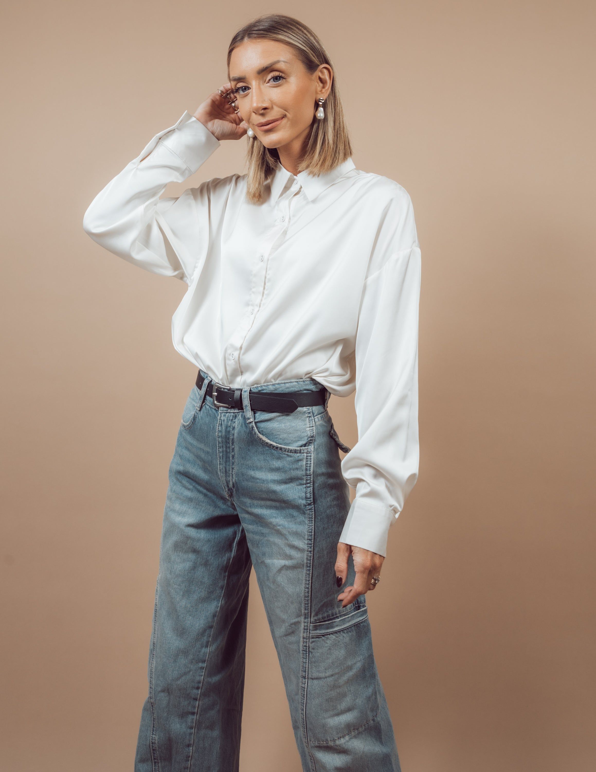 Adeline Satin Button Up *COMING SOON* sold by Shop Stevie product image thumbnail 6