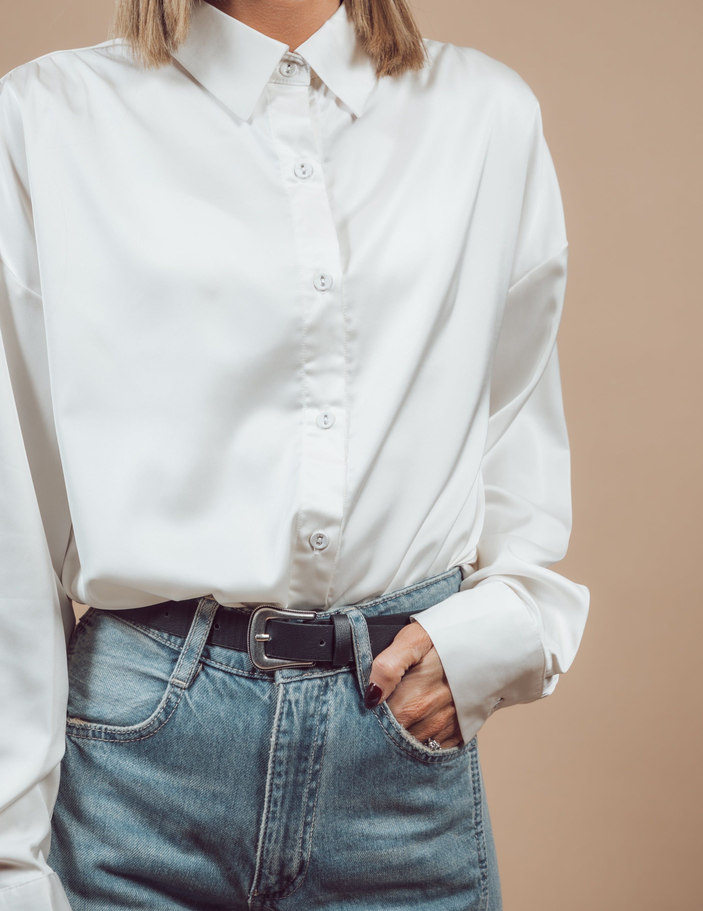 Adeline Satin Button Up *COMING SOON* sold by Shop Stevie product image thumbnail 5