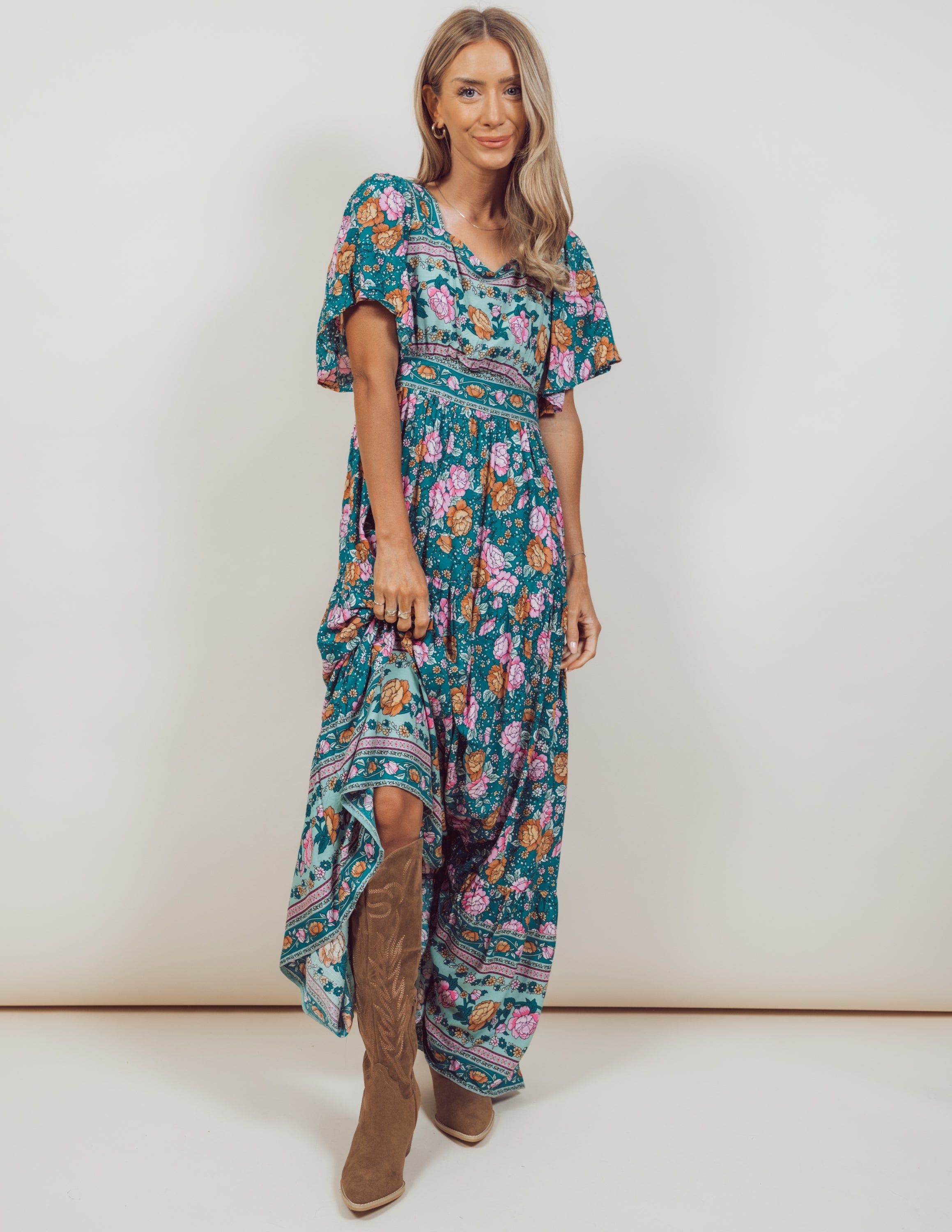 Jules Floral Maxi Dress sold by Shop Stevie