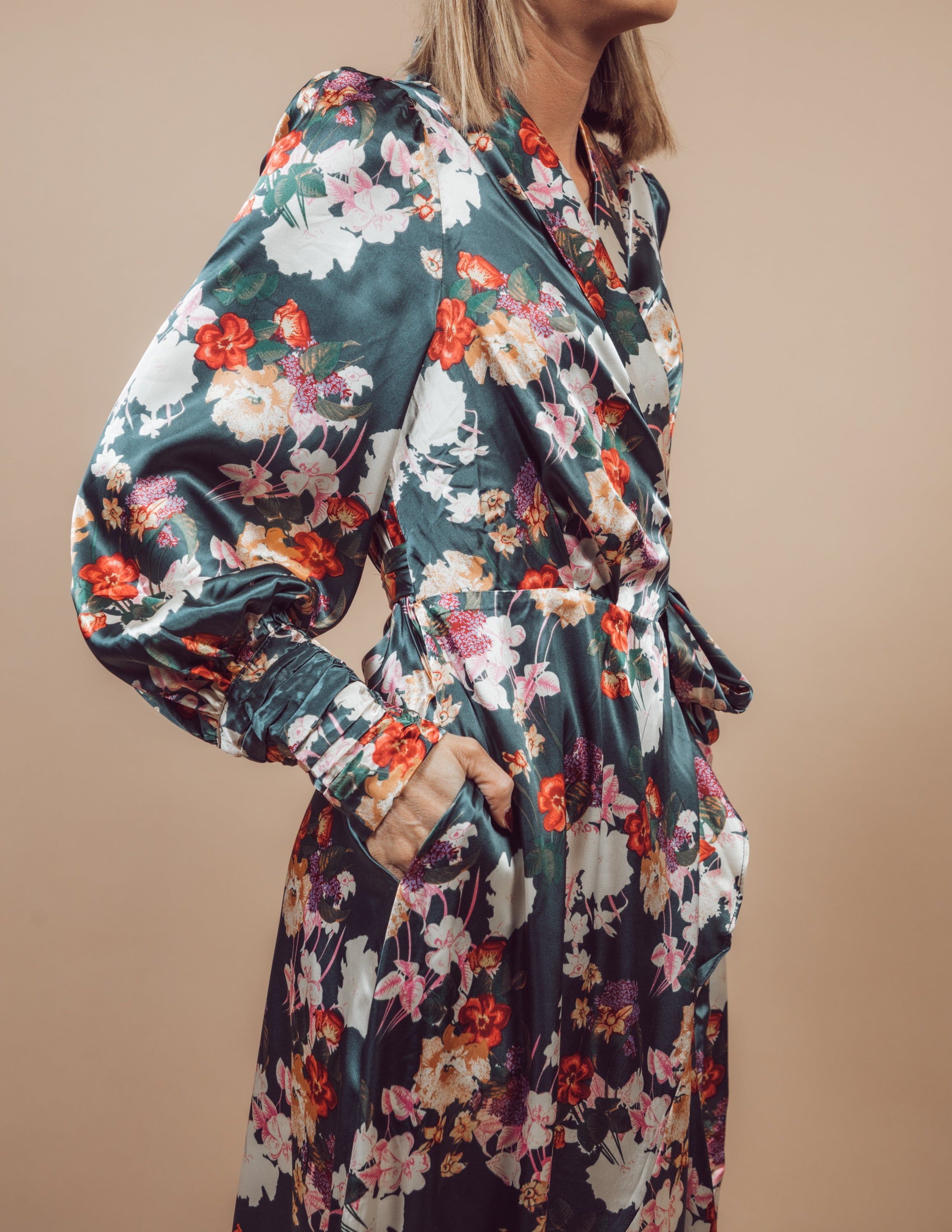 Mirabel Satin Wrap Dress *COMING SOON* sold by Shop Stevie product image thumbnail 5