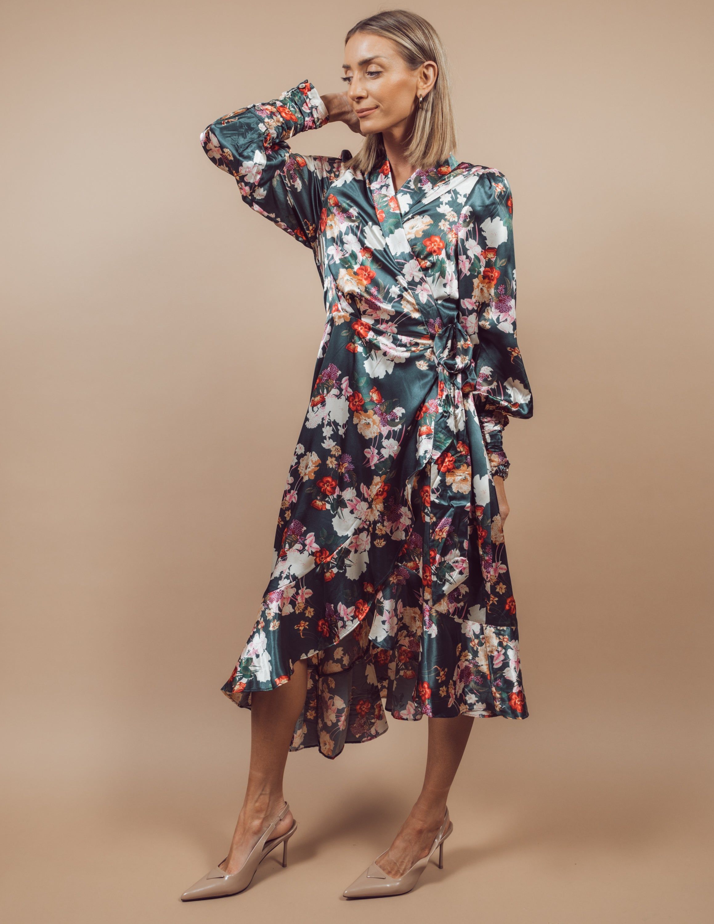 Mirabel Satin Wrap Dress *COMING SOON* sold by Shop Stevie product image thumbnail 3