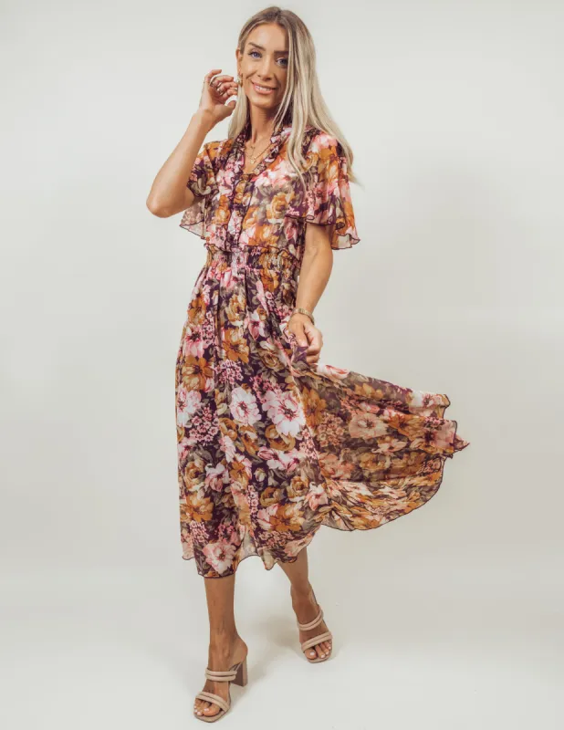 Brittany Floral Midi Dress sold by Shop Stevie