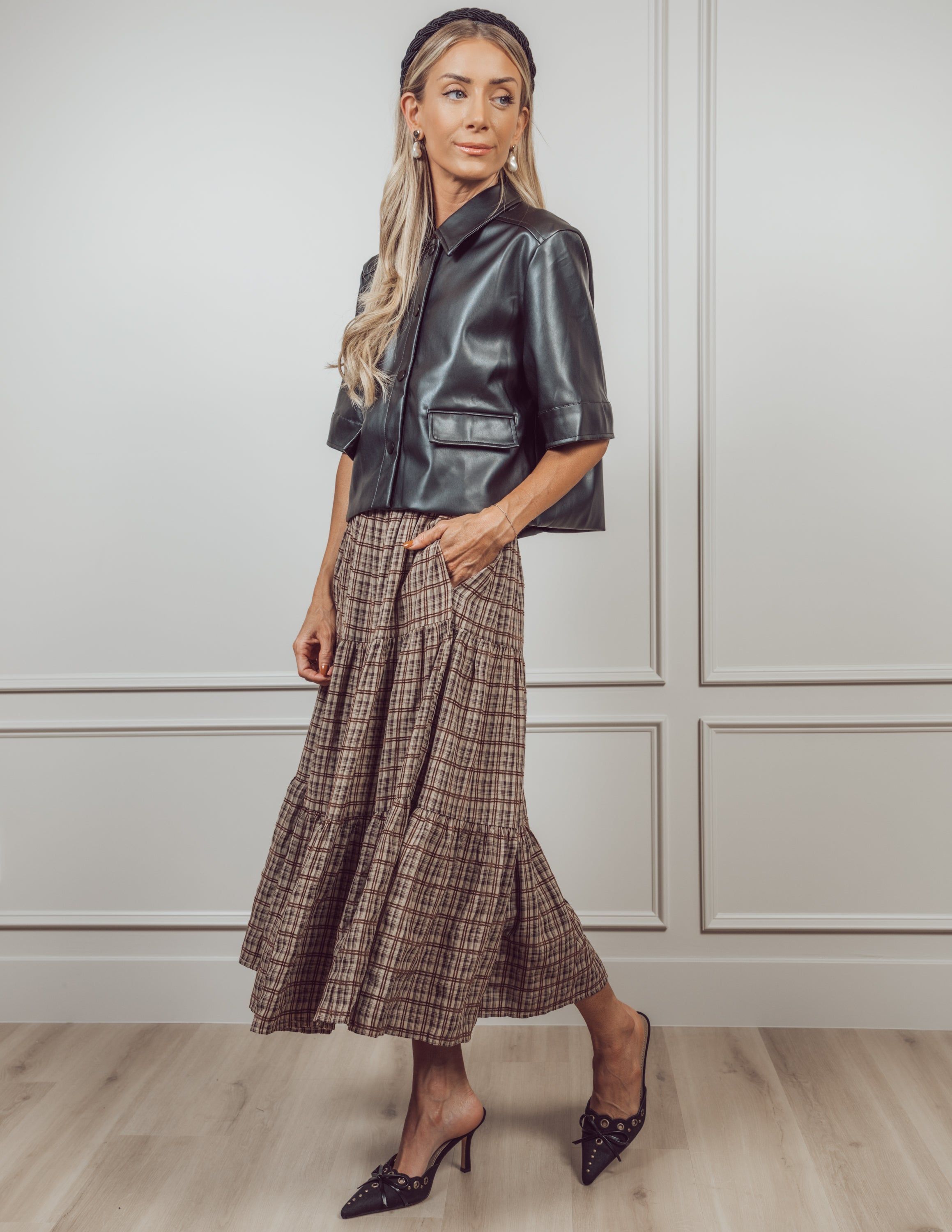 Delaney Plaid Midi Skirt *COMING SOON* sold by Shop Stevie product image thumbnail 3