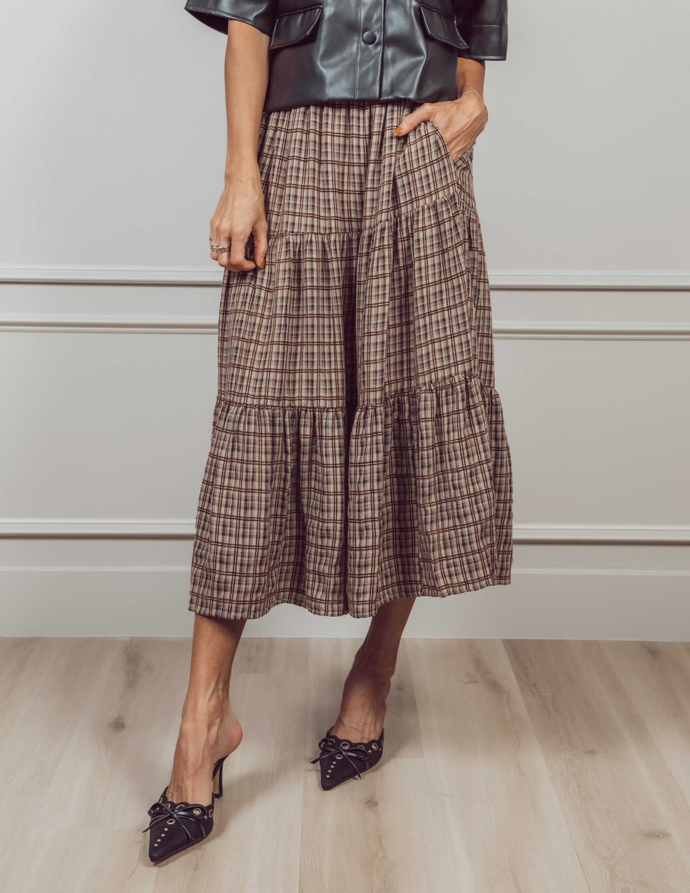 Delaney Plaid Midi Skirt *COMING SOON* sold by Shop Stevie product image thumbnail 2