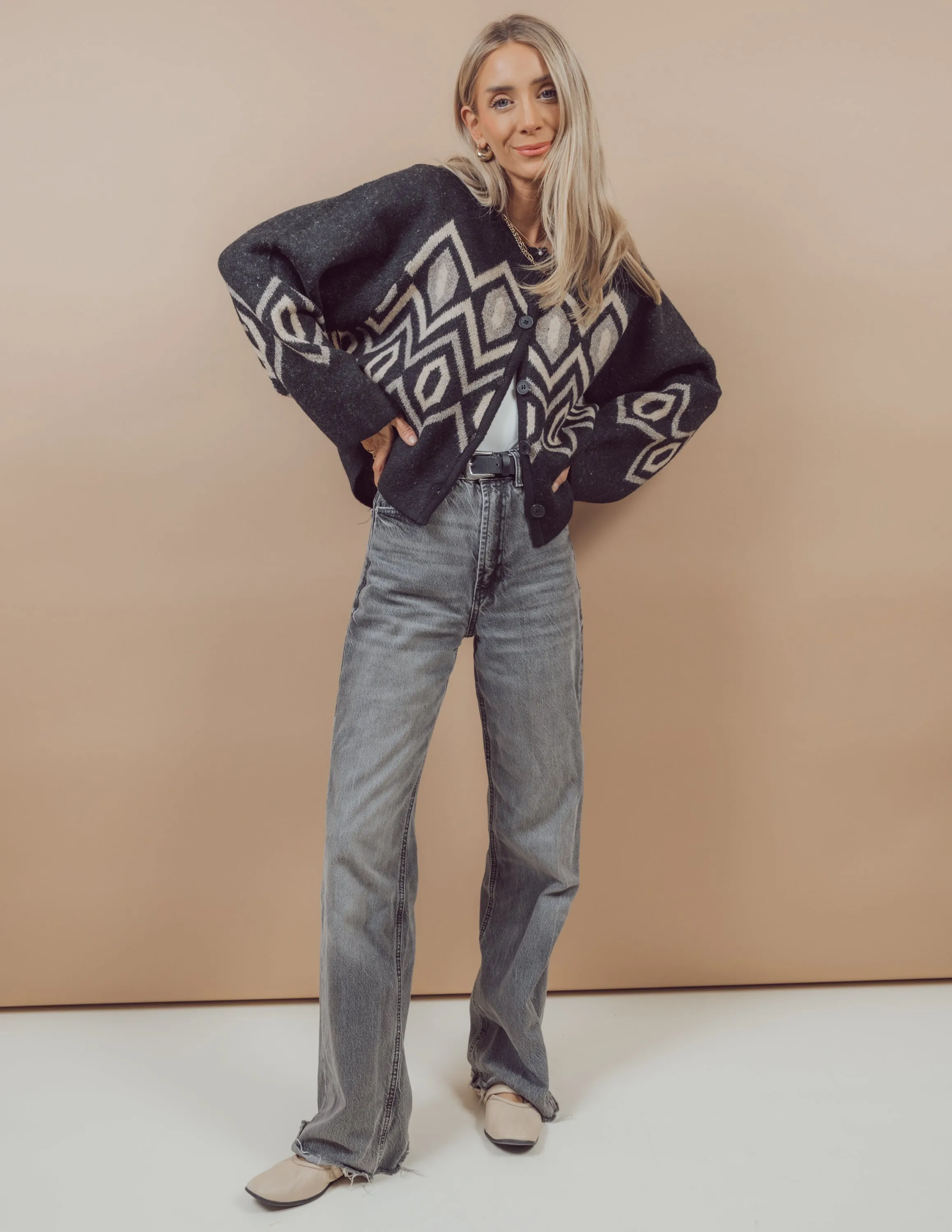 Geometric Cardigan Sweater sold by Shop Stevie product image thumbnail 2