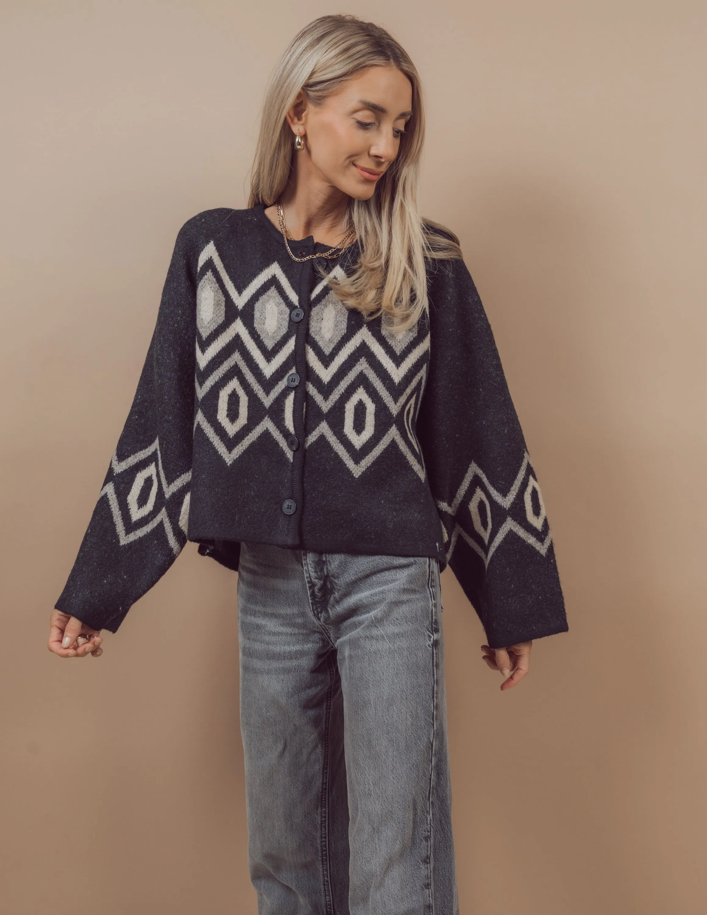 Geometric Cardigan Sweater sold by Shop Stevie product image thumbnail 3