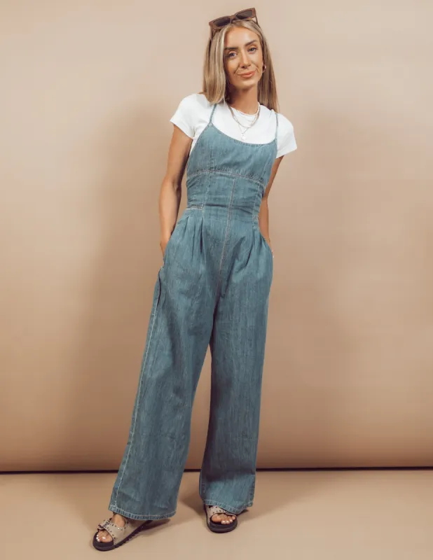 Lina Denim Jumpsuit sold by Shop Stevie