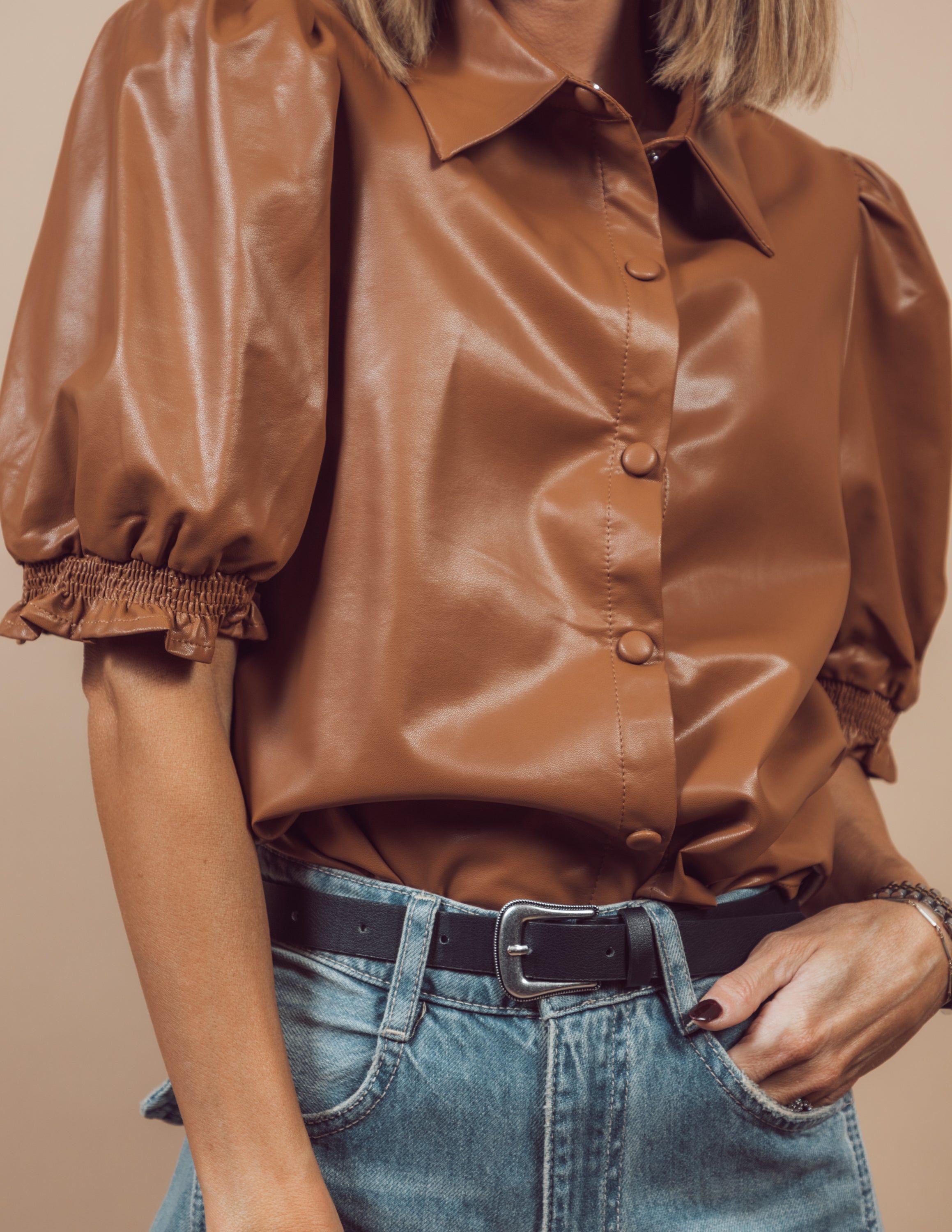 Bronte Faux Leather Top sold by Shop Stevie product image thumbnail 4