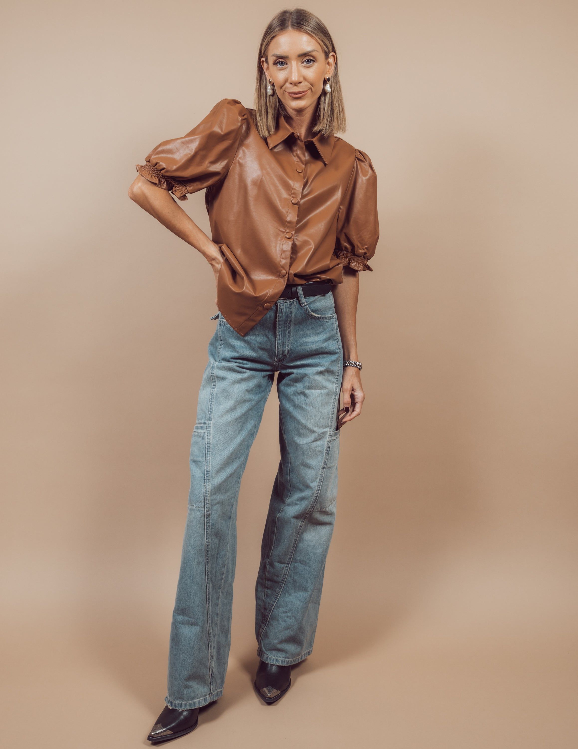 Bronte Faux Leather Top sold by Shop Stevie product image thumbnail 2