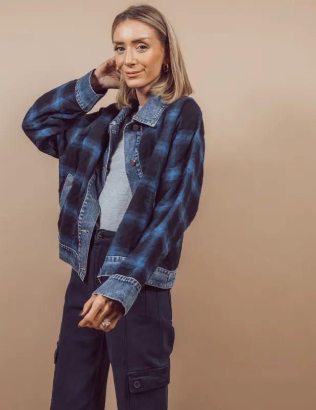 Gabriella Plaid Denim Jacket sold by Shop Stevie