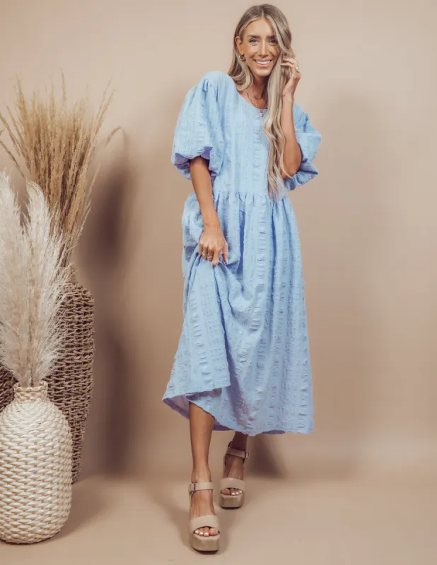 Emmalyn Textured Midi Dress sold by Shop Stevie
