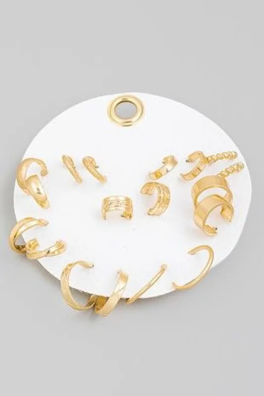 Assorted Mini Metallic Hoop Earrings Set sold by Shop Stevie