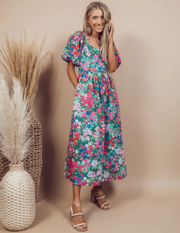 Zaylee Floral Midi Dress sold by Shop Stevie