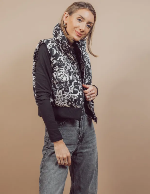 Floral Puffer Vest sold by Shop Stevie