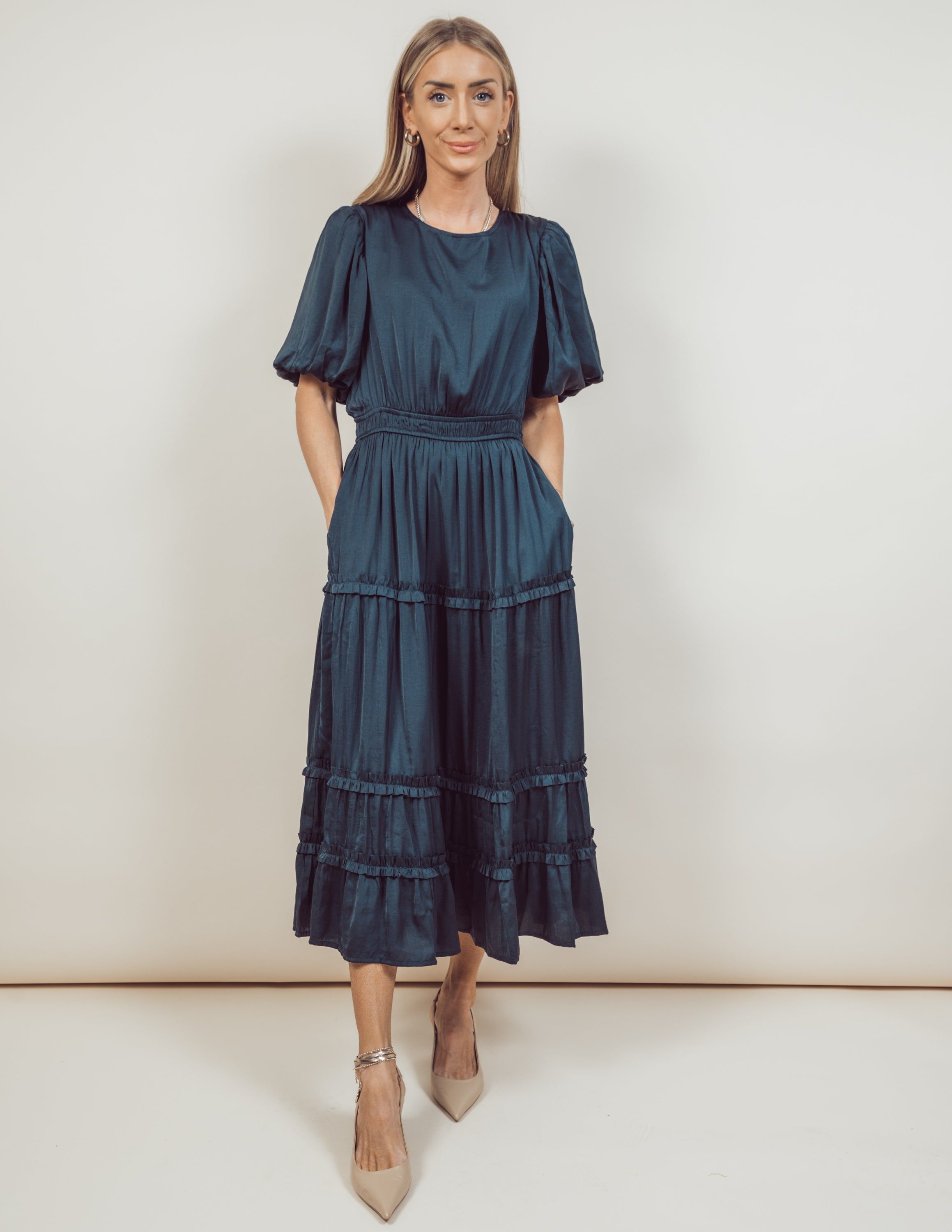 Aria Ruffle Midi Dress *COMING SOON* sold by Shop Stevie