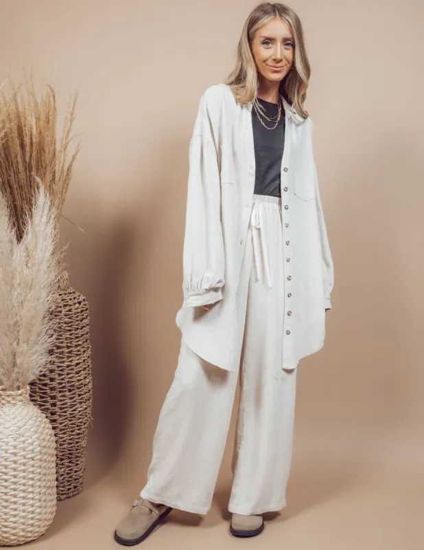 Guiliana Linen Button Down sold by Shop Stevie