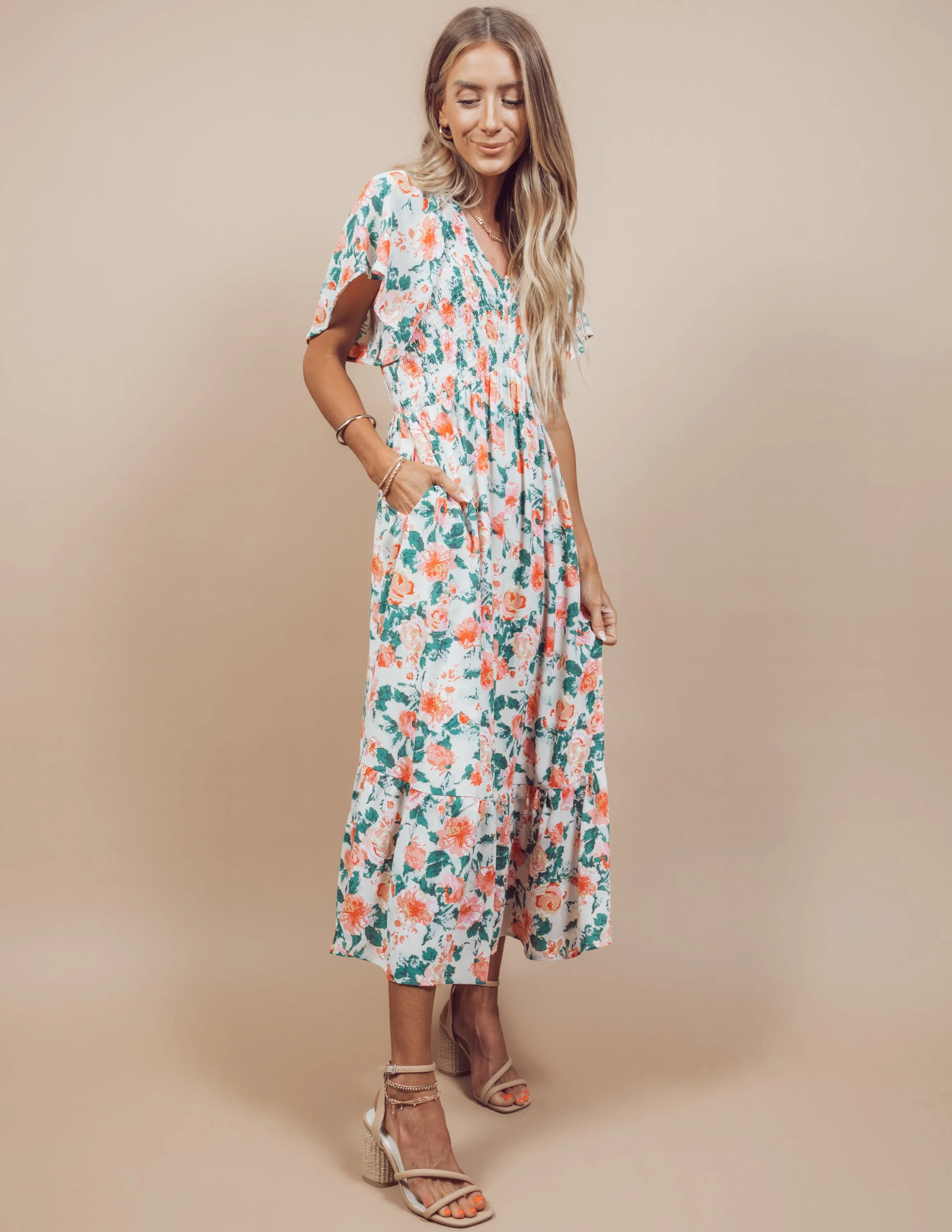 Kailynn Ruffle Midi Dress sold by Shop Stevie product image thumbnail 5