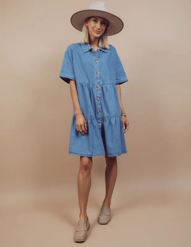 Chantal Button Down Denim Dress *COMING SOON* sold by Shop Stevie