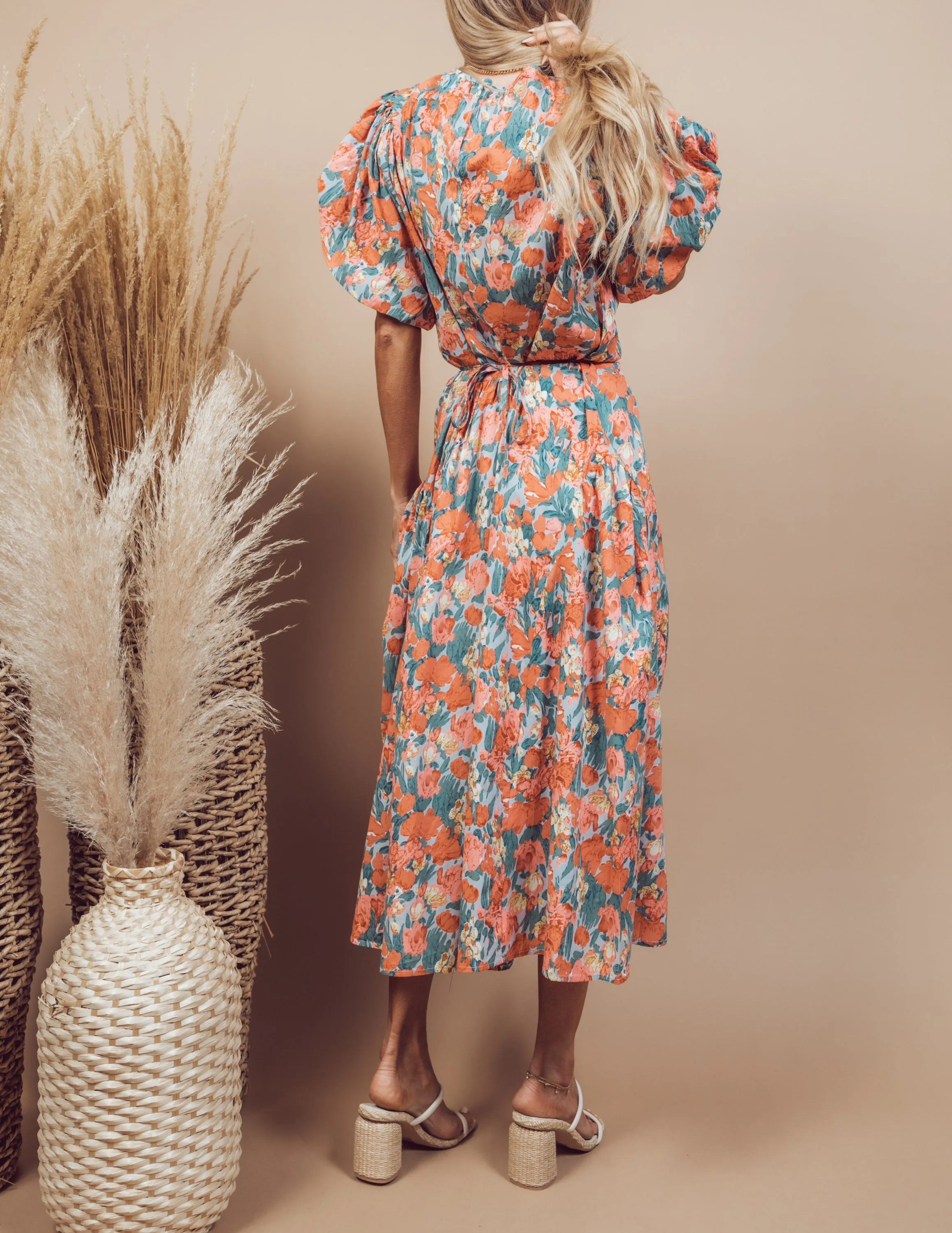 Amaris Floral Midi Dress sold by Shop Stevie product image thumbnail 4