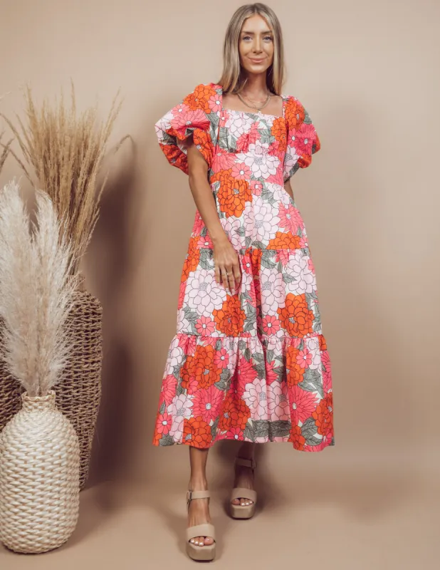 Shayna Tiered Midi Dress sold by Shop Stevie