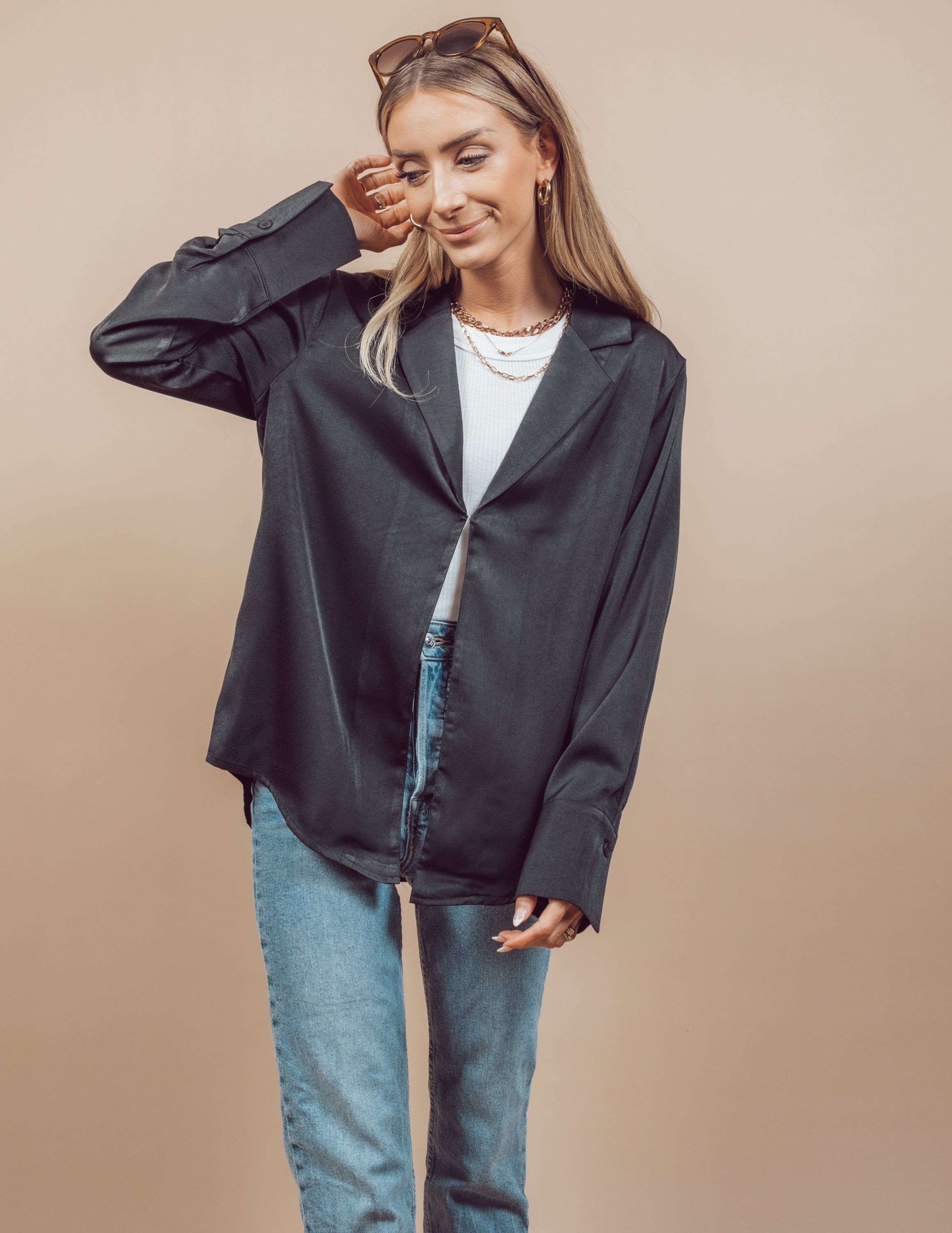 Addie Lapel Long Sleeve Top sold by Shop Stevie product image thumbnail 3