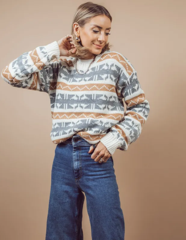 Harlow Printed Sweater sold by Shop Stevie