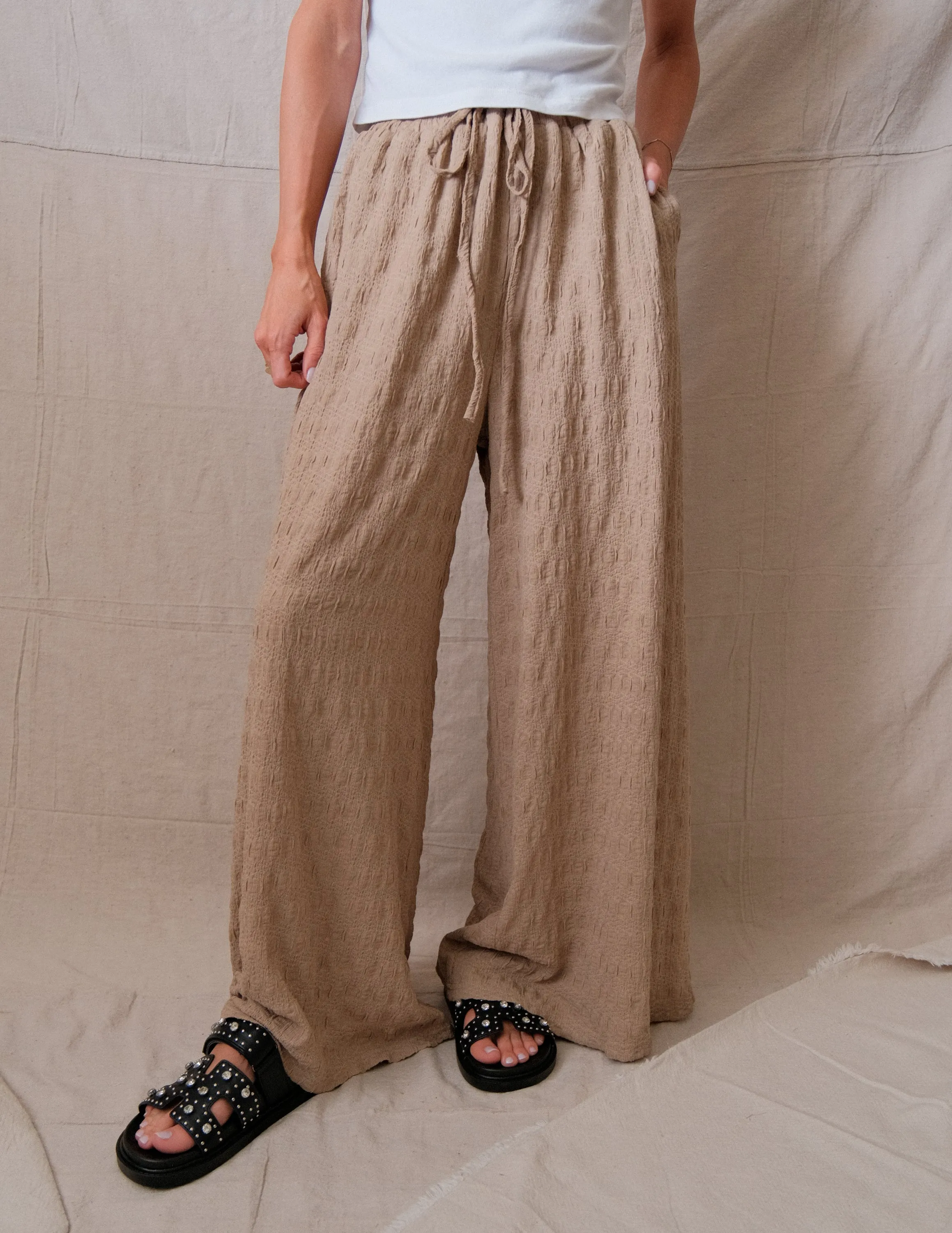 Evia Textured Wide Leg Pants sold by Shop Stevie