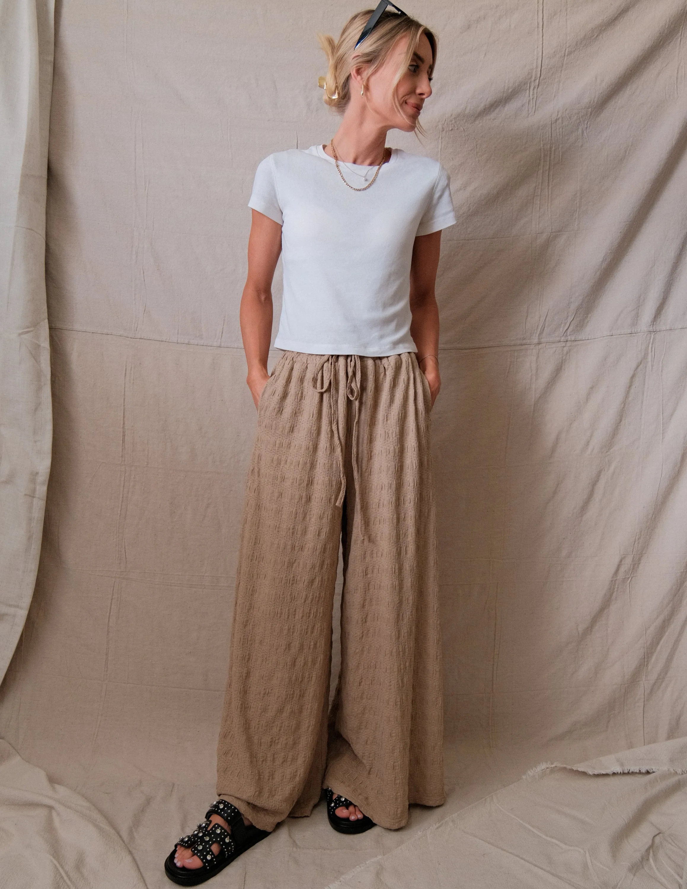 Evia Textured Wide Leg Pants sold by Shop Stevie product image thumbnail 5