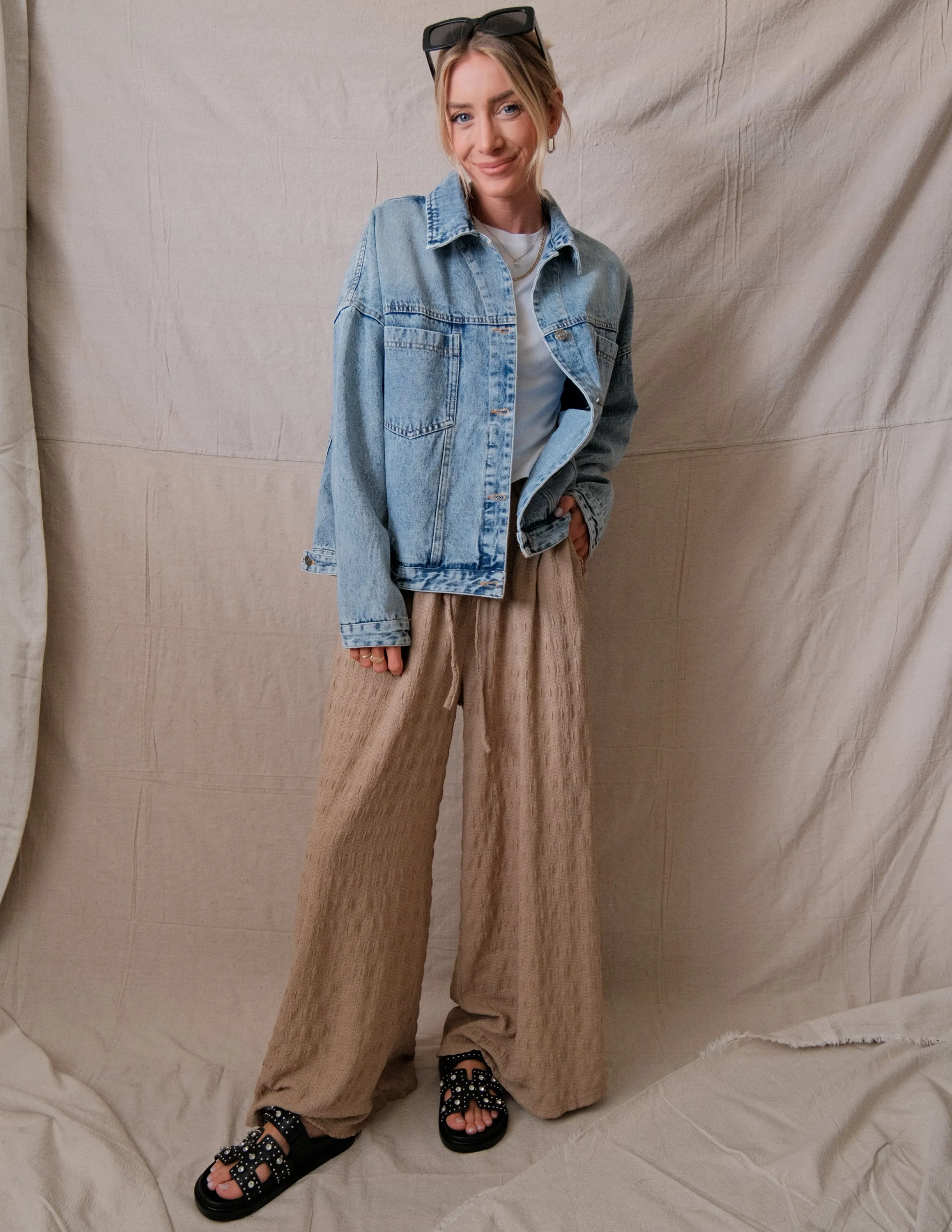 Evia Textured Wide Leg Pants sold by Shop Stevie product image thumbnail 3