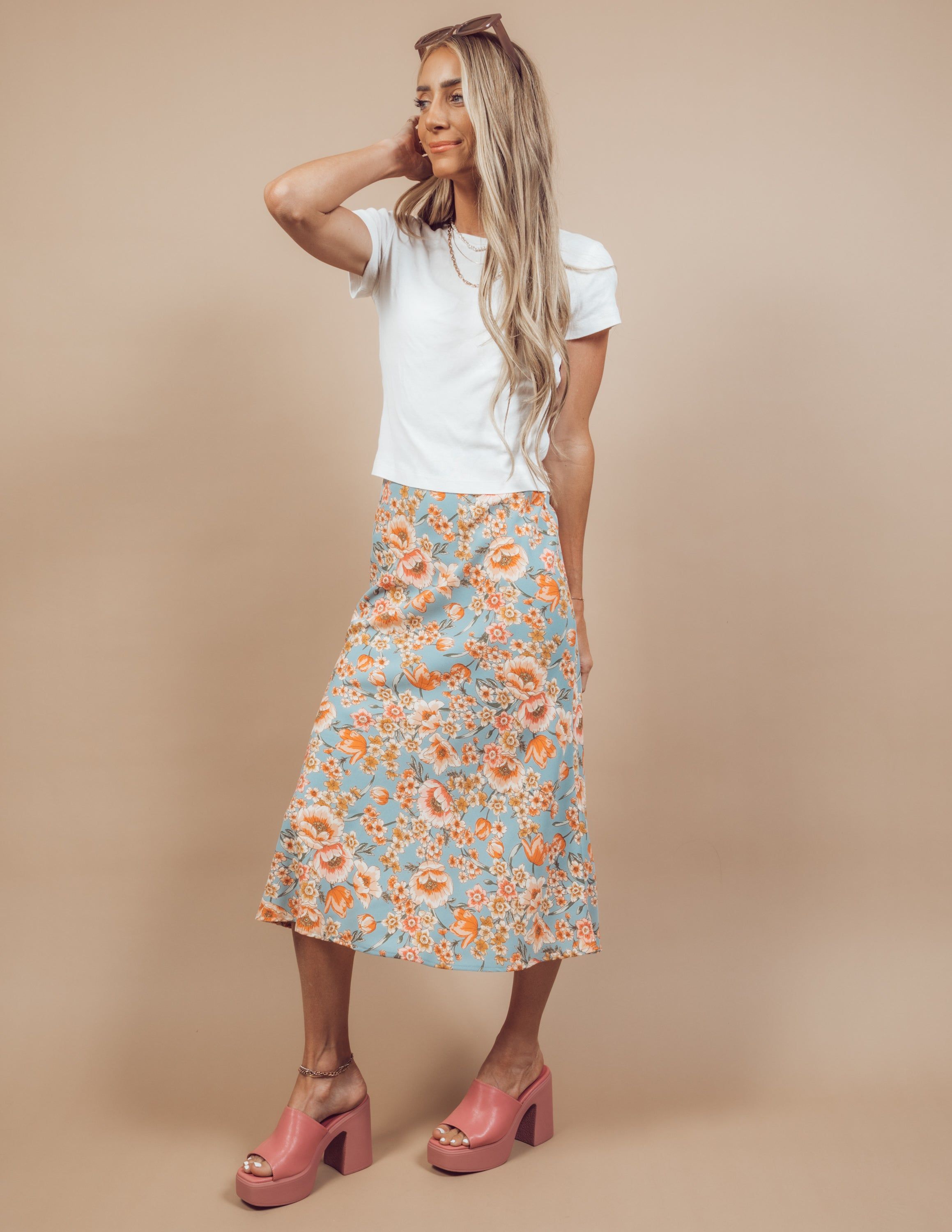 Kiana Floral Midi Skirt sold by Shop Stevie product image thumbnail 3
