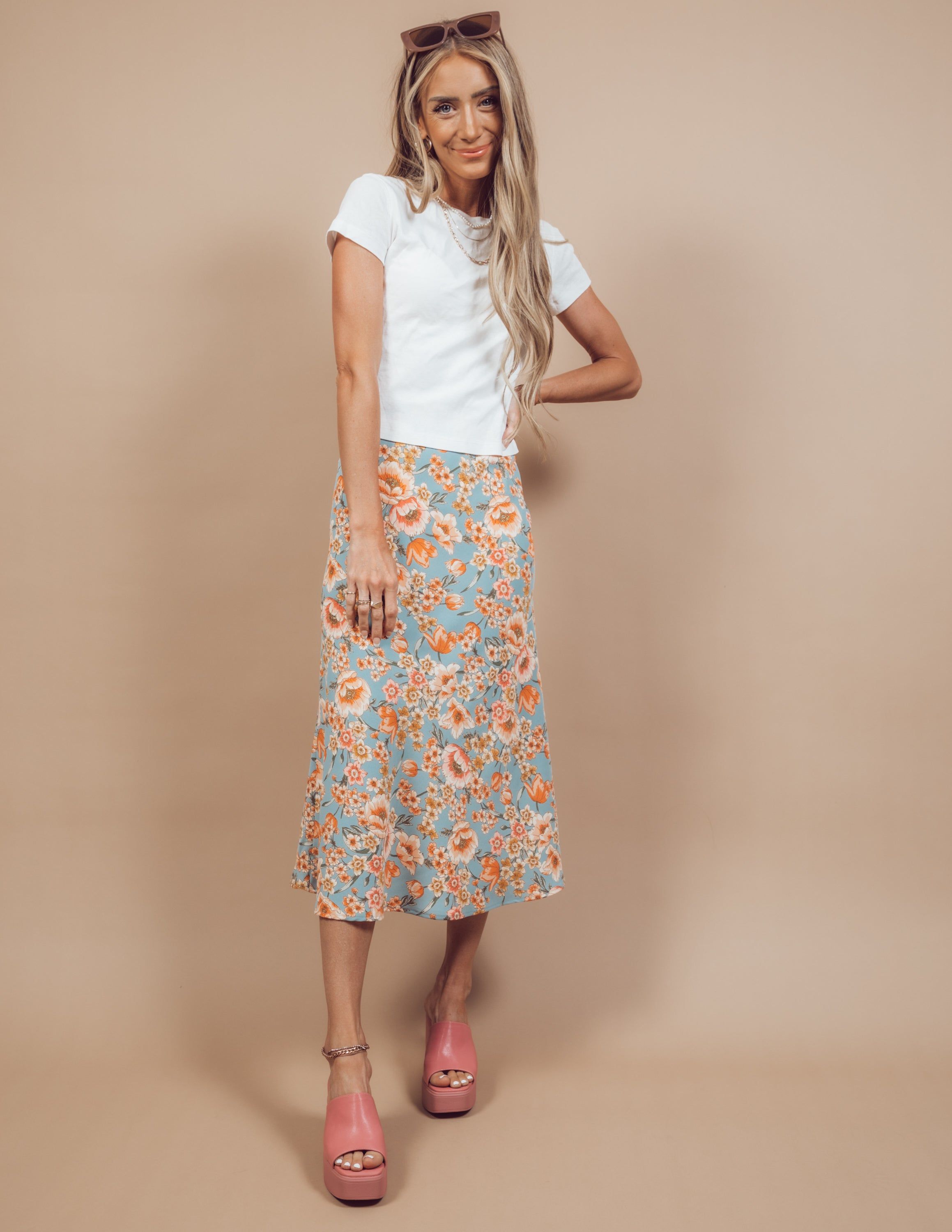 Kiana Floral Midi Skirt sold by Shop Stevie