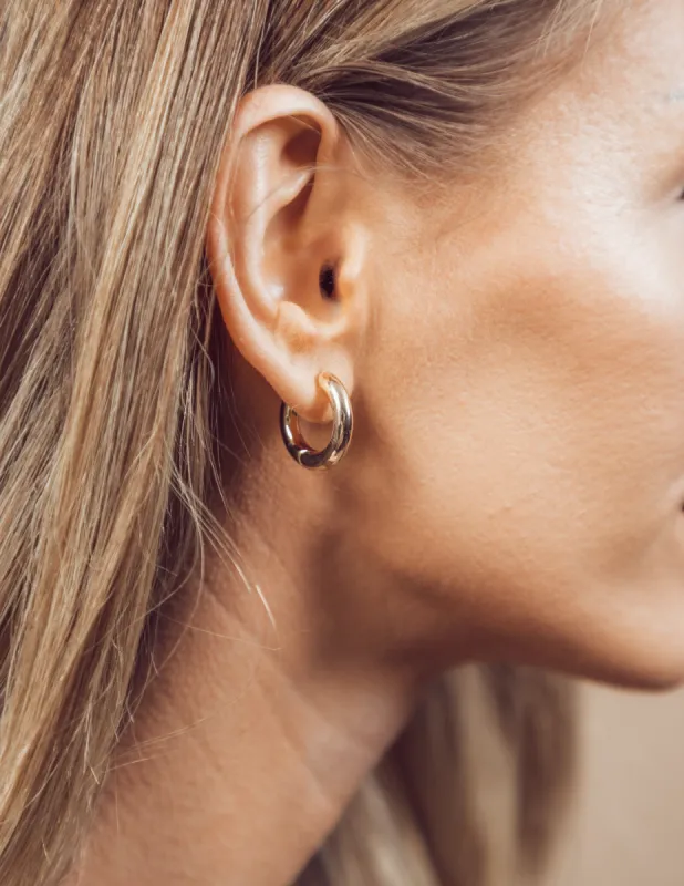Small Gold Hoop Earrings sold by Shop Stevie