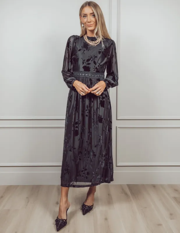 Jolene Floral Velvet Dress sold by Shop Stevie