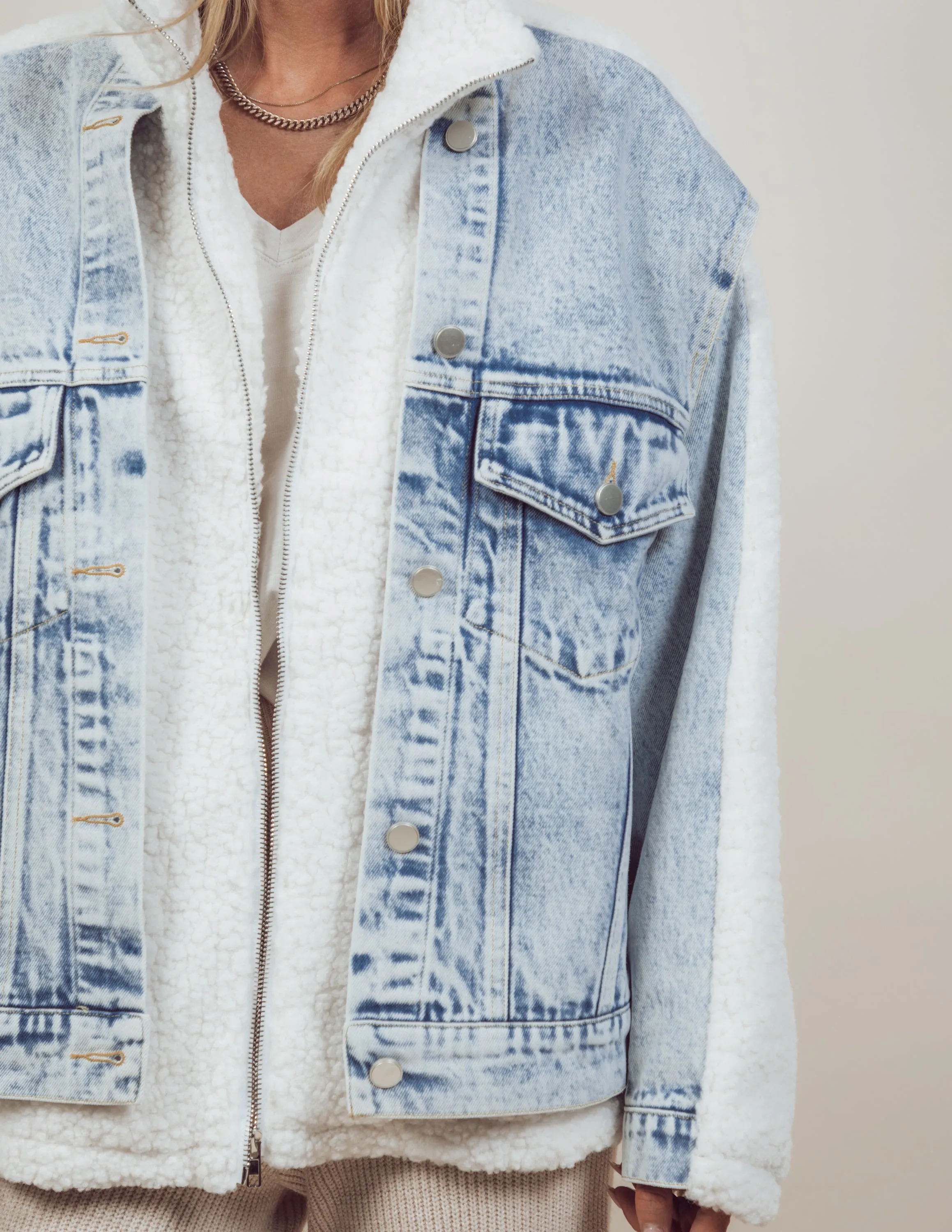 Emilia Denim Sherpa Jacket sold by Shop Stevie product image thumbnail 5