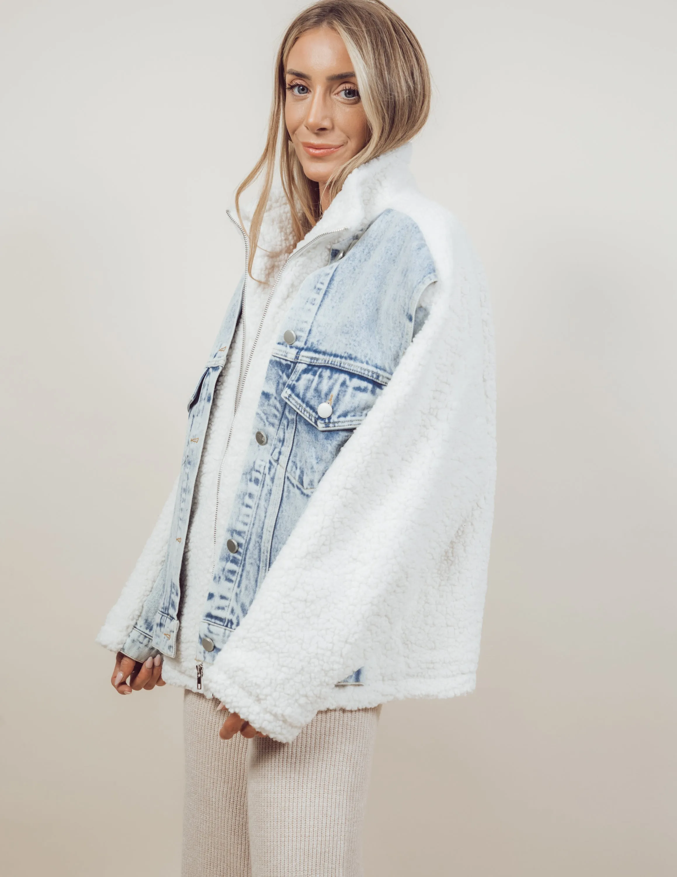 Emilia Denim Sherpa Jacket sold by Shop Stevie product image thumbnail 2
