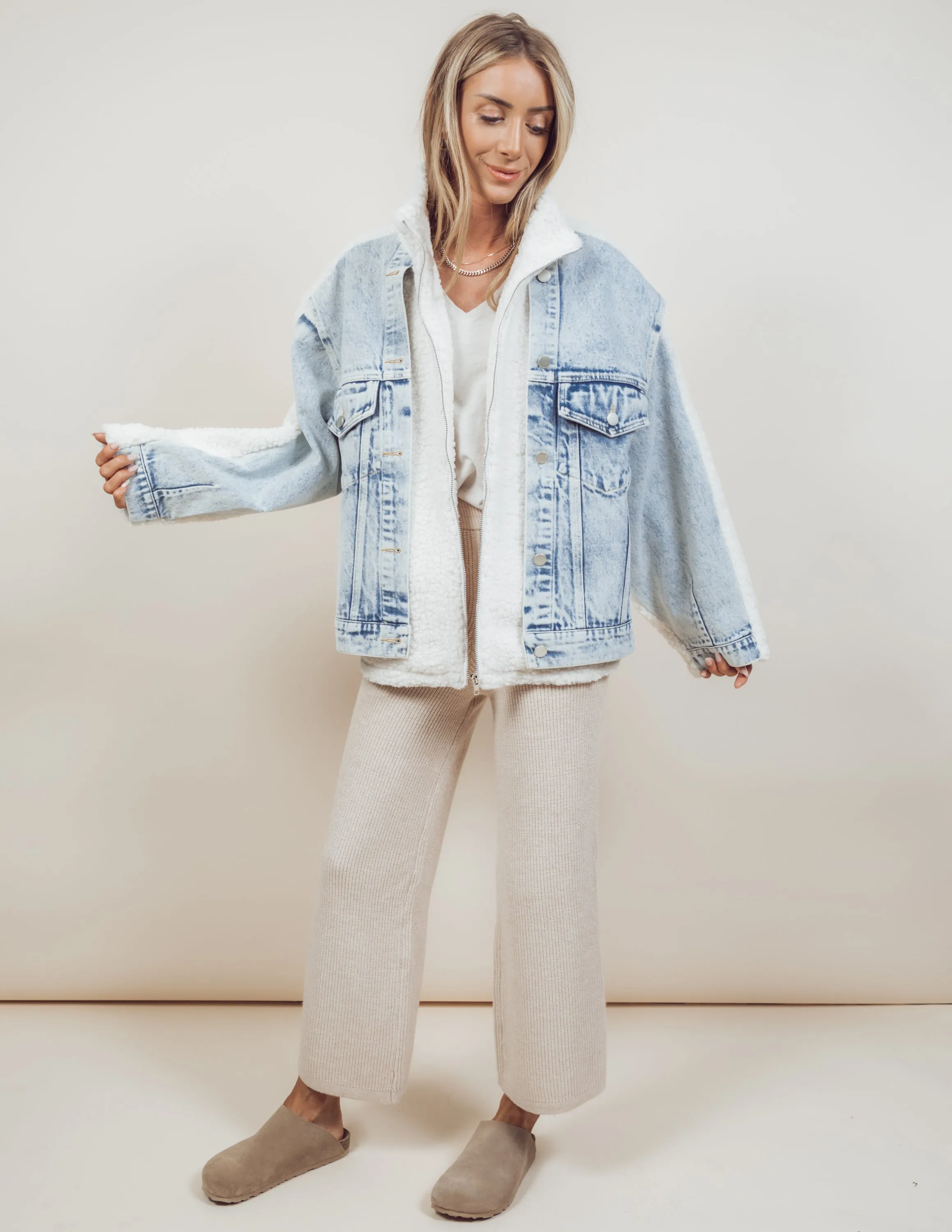 Emilia Denim Sherpa Jacket sold by Shop Stevie