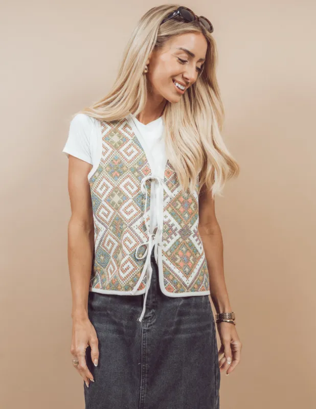 Winona Printed Vest sold by Shop Stevie