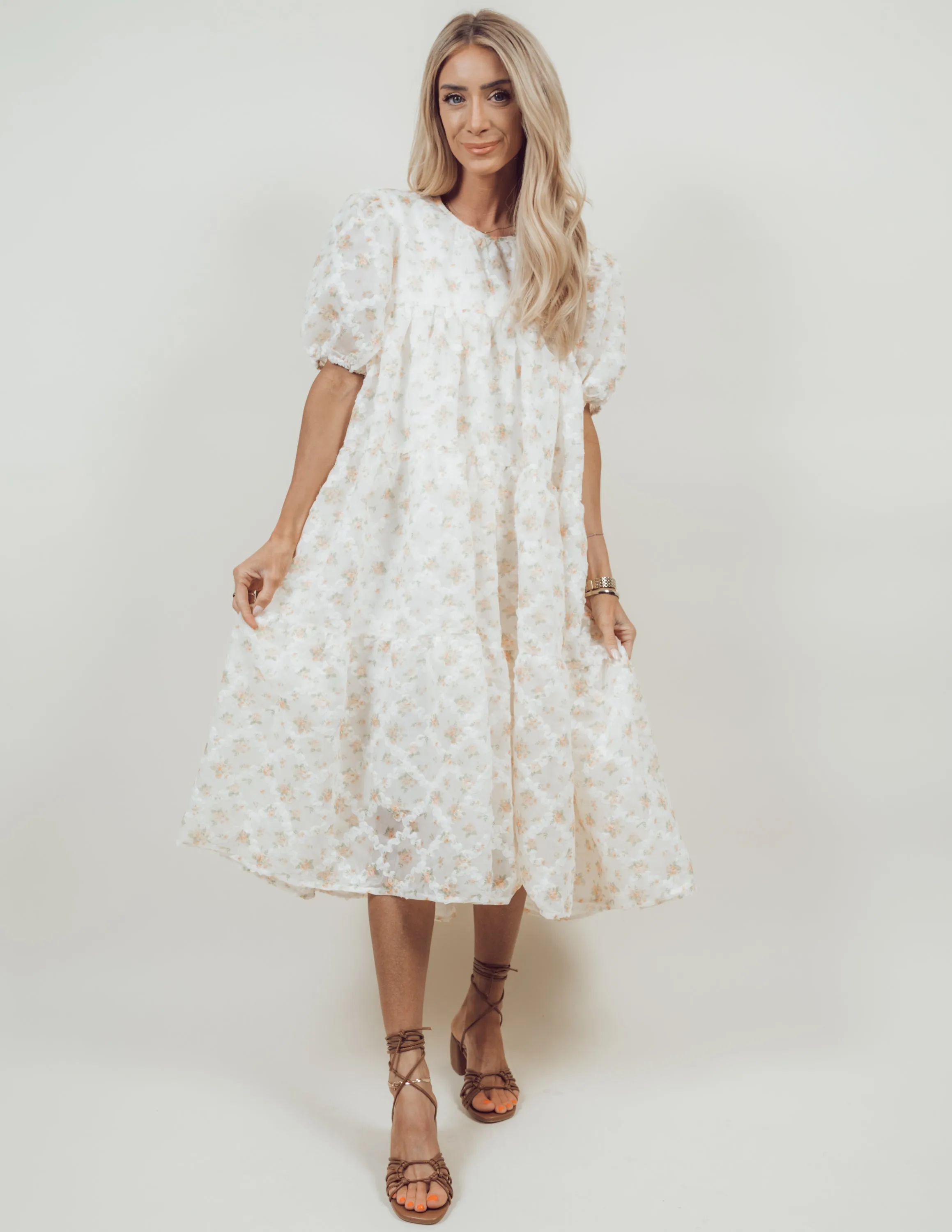 Amable Floral Midi Dress sold by Shop Stevie
