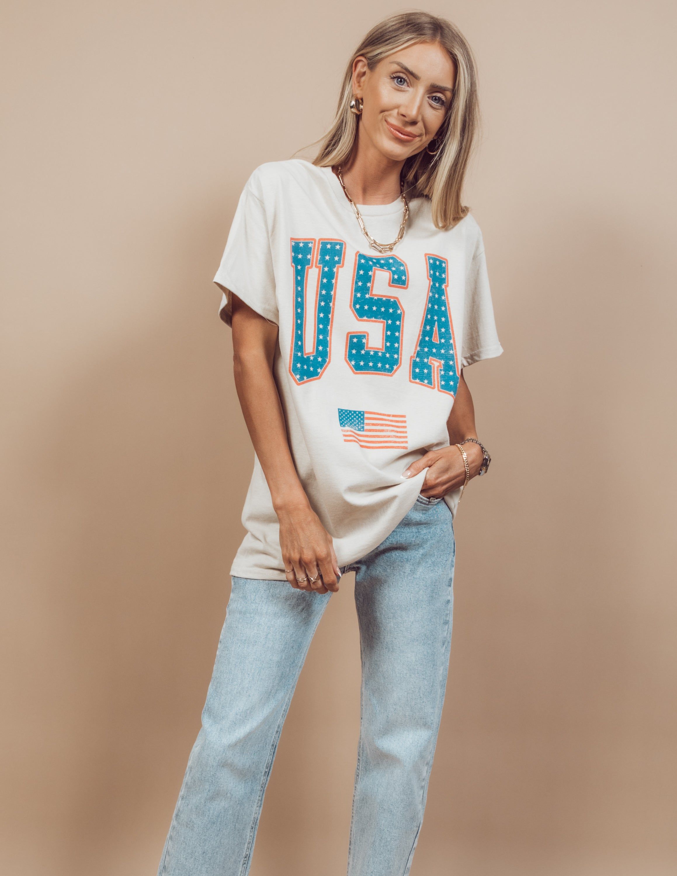 Oversized USA Graphic Tee sold by Shop Stevie product image thumbnail 5