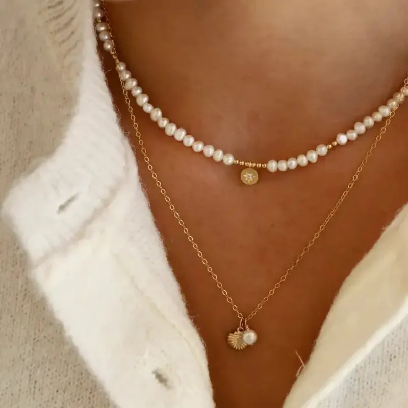 Pearl Beaded Star Medallion Necklace sold by Shop Stevie