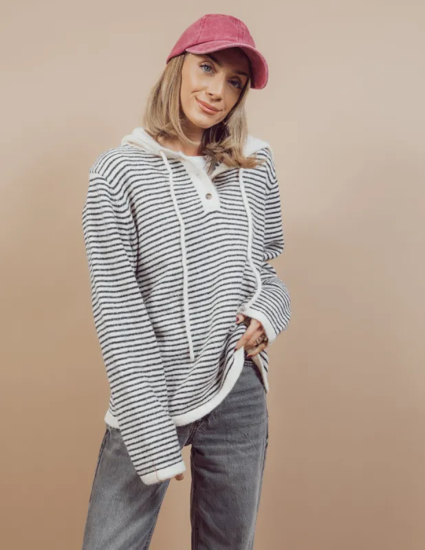 Dallyn Striped Sweater Hoodie sold by Shop Stevie
