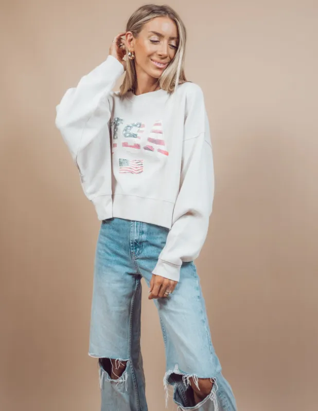 USA Cropped Sweatshirt sold by Shop Stevie